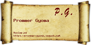 Prommer Gyoma névjegykártya